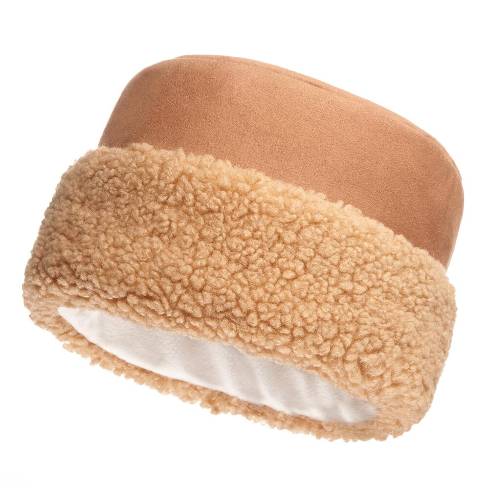 5767 Sherpa Trim Hat - Winter Hats - Suede Hat with Sherpa Fleece M, Light